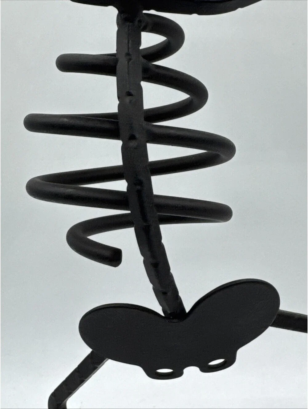 Vintage PartyLite Mr Bones Skeleton 15.25” Black Wrought Iron Votive Holder